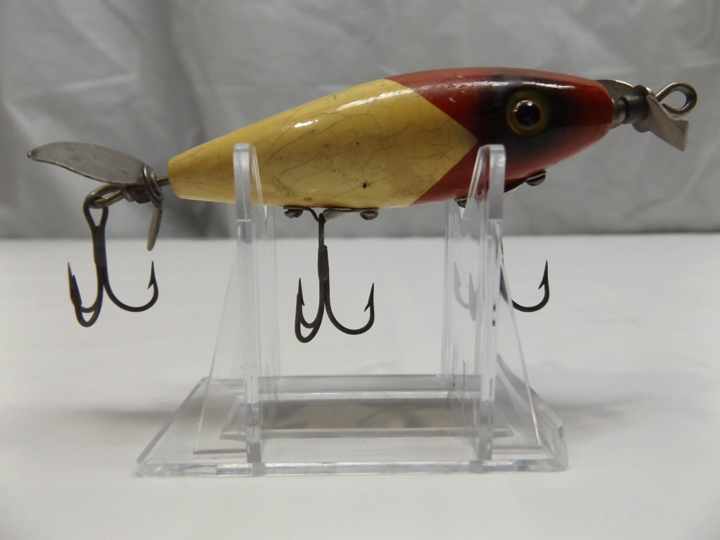 Wooden Vintage Fishing Lure--Red & White, Consignment Auction #130